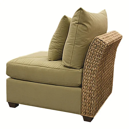 Wicker Rattan Armless Chair